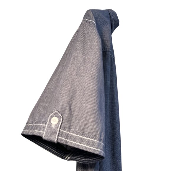 MICHAEL BRANDON Men's Casual Button Down Shirt Size XXL Blue Small Checkered - Picture 7 of 13